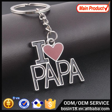 Metal feito sob encomenda eu amo a letra Keychain da papá para o presente da promoção